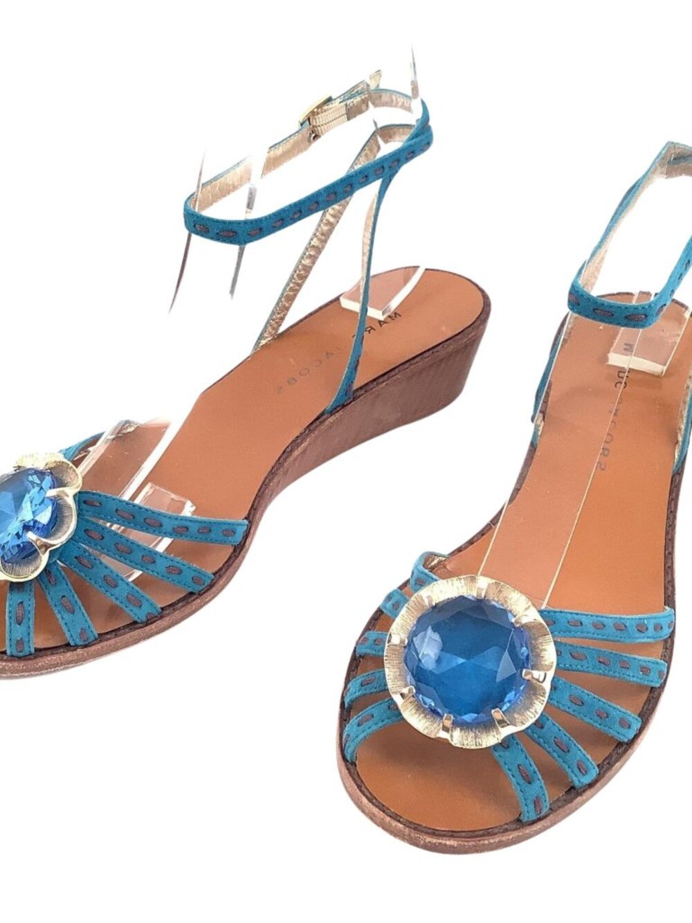 Marc Jacobs Blue Sandals Bejeweled Fancy Size 8.5